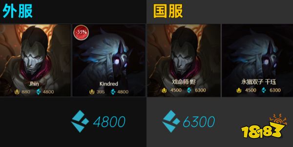 英雄联盟国服皮肤和外服皮肤 英雄联盟国服皮肤和外服皮肤